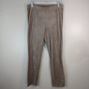 TRIBAL FLATTEN IT BRAND LEGGINGS, SOFT FAUX SUEDE, TAN, SIZE MEDIUM, WOMENS